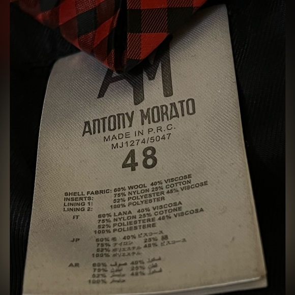 Antony Morato double-breasted wool/viscose double vented coat - Picture 6 of 7